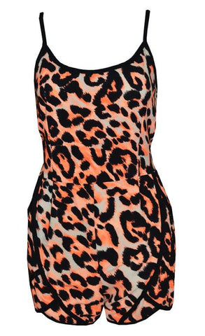 Leopard Open Back Romper