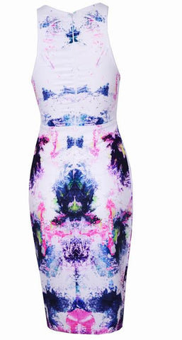 Splattered Two Piece Dress Pink