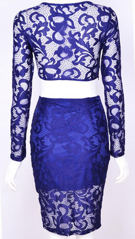 V lace Two Piece Dress