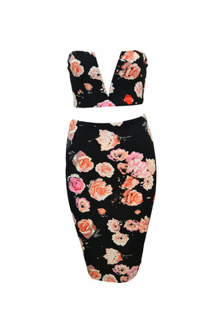Bustier Floral Two Piece