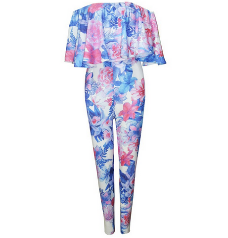 Ruffled Pantsuit- Floral