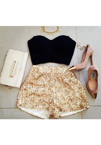 Gold Sequin Shorts