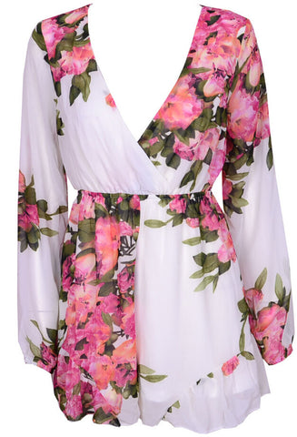 Milan Floral Romper-White