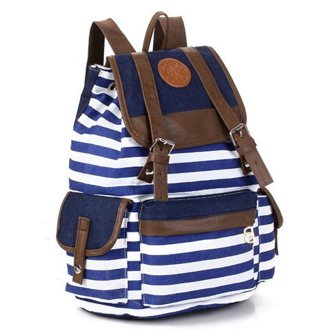 Navy Striped Satchel
