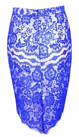 Lace Bodycon Skirt Blue