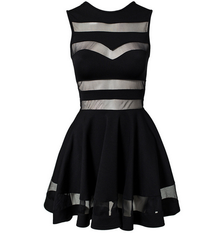 Striped Mesh Dress
