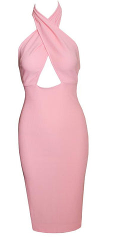 Bustier Wrap Dress Pastel Pink