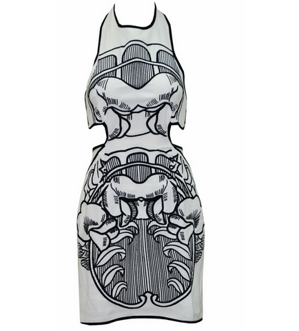 Pop Art Floral Dress White