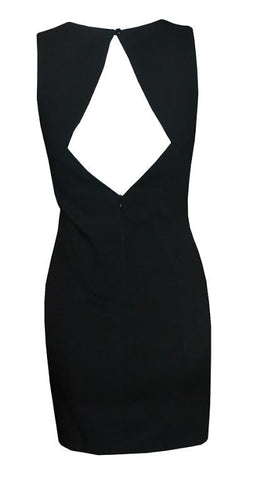Peekhole Solid Dress Black