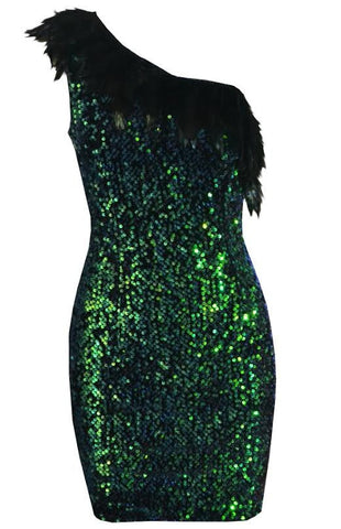 Sequin Feather Dress