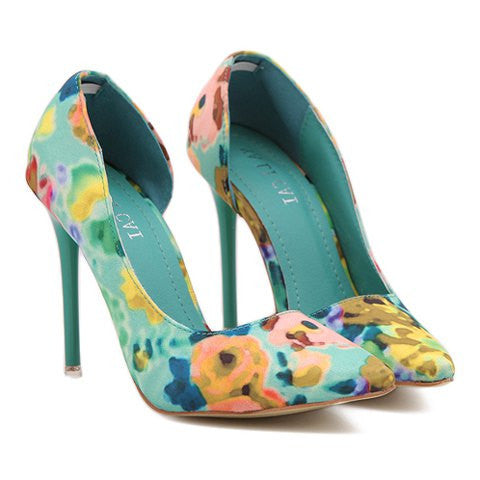 Floral Chic Pump Green