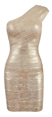 Gold Metallic Bodycon Dress