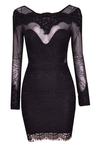 Lady Lace Dress - Black