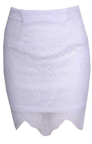 Scallop Lacy Skirt White
