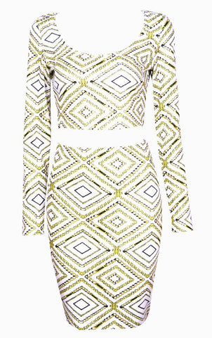 Diamond Chains 2 Piece Dress White