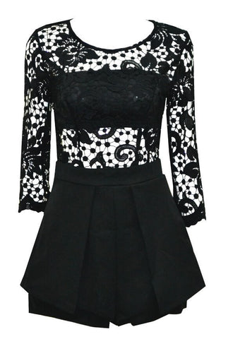 Mia Lace Romper Black