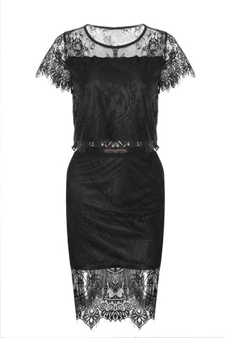 Doilies Two Piece Dress Black