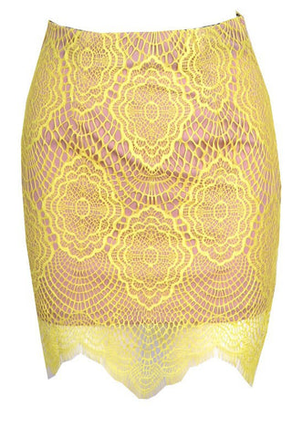 Scallop Lacy Skirt Yellow