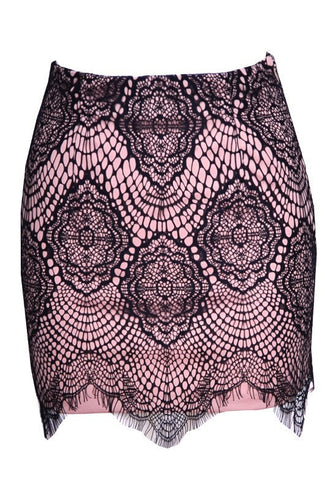 Scallop Lacy Skirt Black