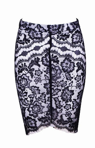Lace Bodycon Skirt Black