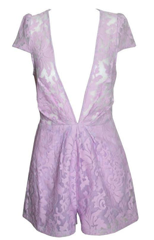 Lace Romper Lavender