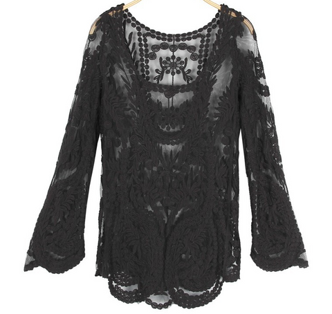 Lace Floral Sheer Top