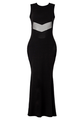 Mesh Sheer Black Maxi