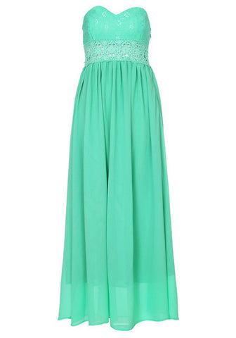 Crochet Waist Maxi Teal