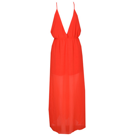 V Drape Maxi Orange