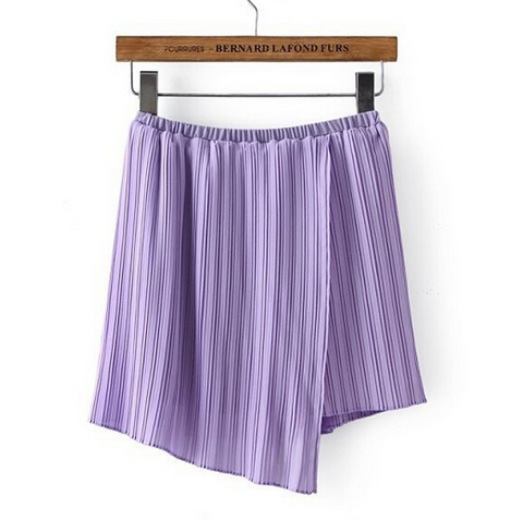 Pleated Chiffon Skirt Purple