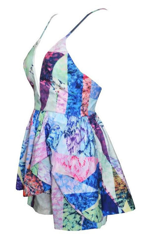 Geo Pattern Dress-Romper