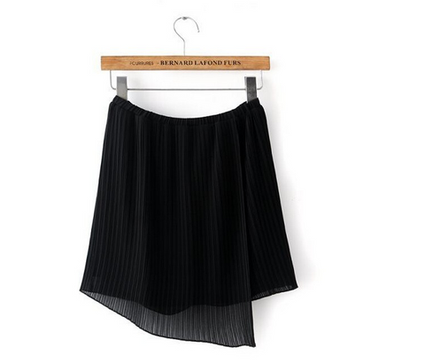Pleated Chiffon Skirt Black