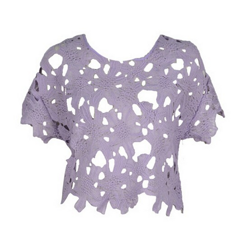 Floral Lace Top  Purple