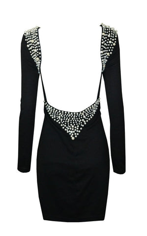 Diamond Open Back Pearl Dress