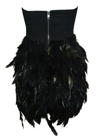 Sequin Bustier Feather Dress