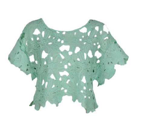 Floral Lace Top Teal