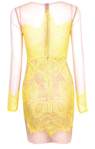 Rita Lace Dress Yellow