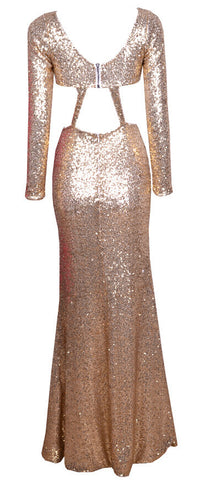 Wicked Sequin Maxi Dress - Gold