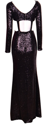 Wicked Sequin Maxi Dress - Black