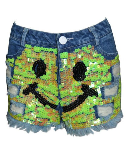 Smile Sequin Shorts