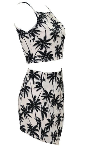 Palm Tree Two Piece Dress