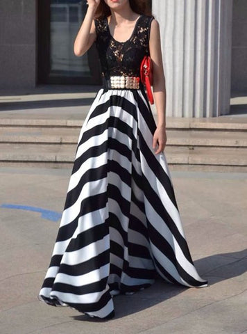White and Black Maxi Stripe