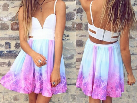 Cut Out Tie Dye Dress