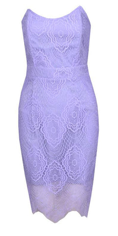 Lavender Bustier Lace Dress