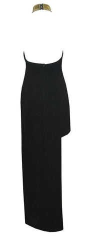 Gold Neckline Slash Dress