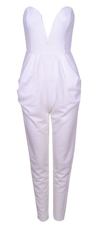 Sweetheart Bustier Pantsuit White