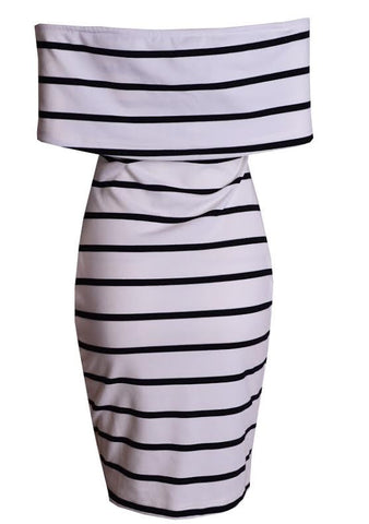 Stripe Off Shoulder Bodycon