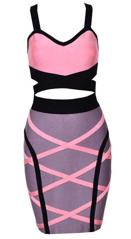Slate Bodycon Dress Pink
