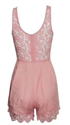 Lace Back Romper