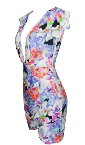 Totally Exposed  Dress Floral Purple